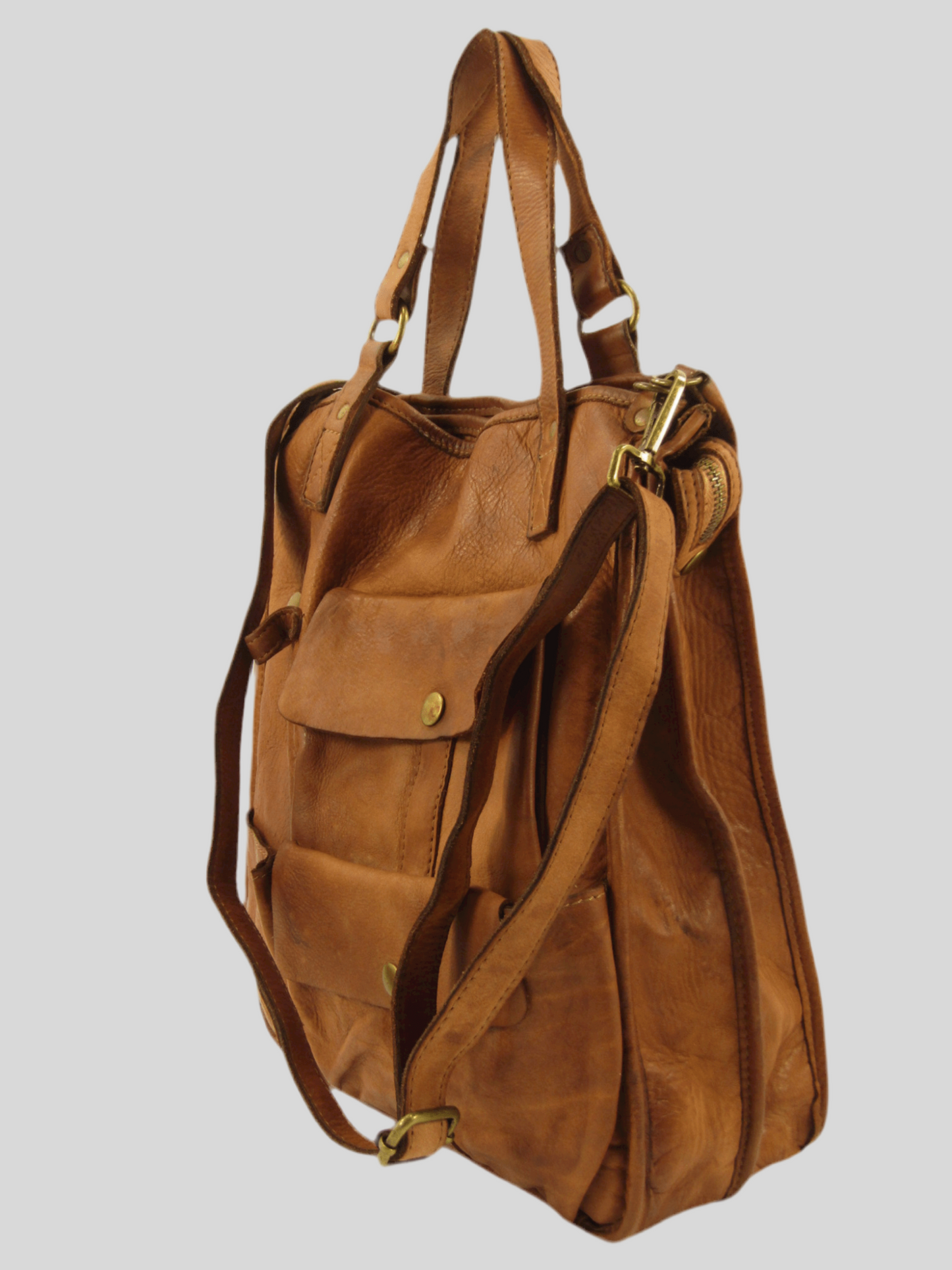 Borsa/cartella tinta in capo in pelle morbida Iris-Mahzel