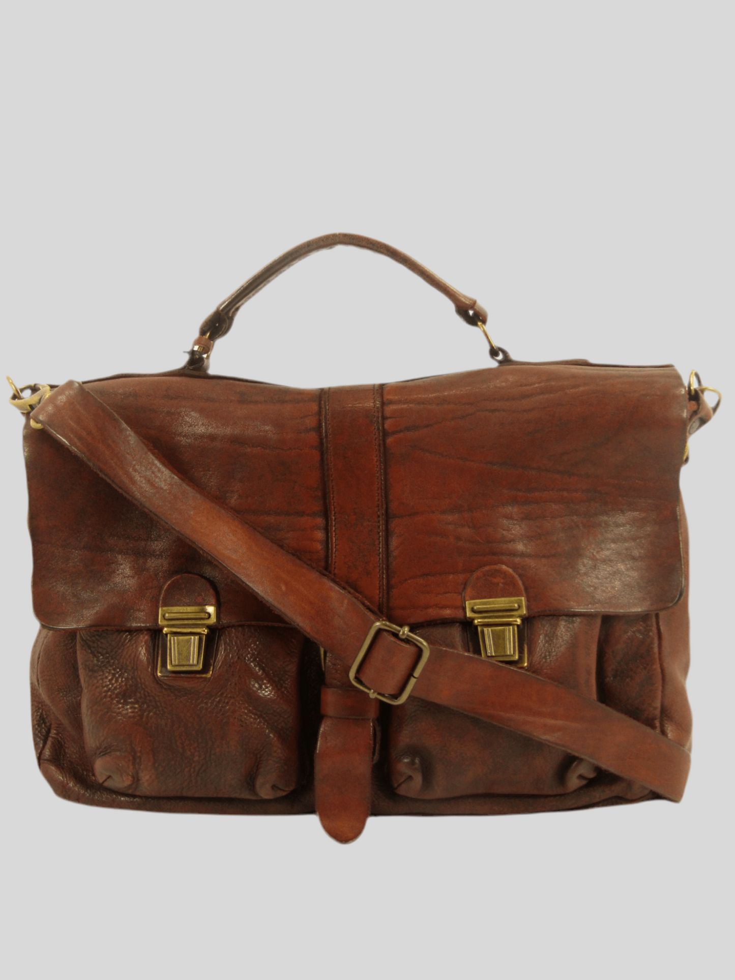 Cartella in Cuoio tinto in capo con tasche esterne officine Origi - Mahzel