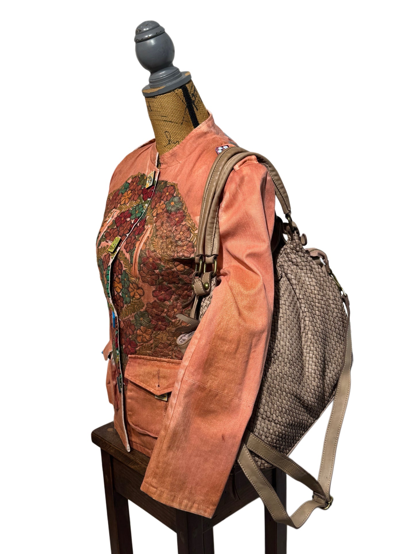 Borsa MH in pelle morbida con frontale intrecciato- Mahzel