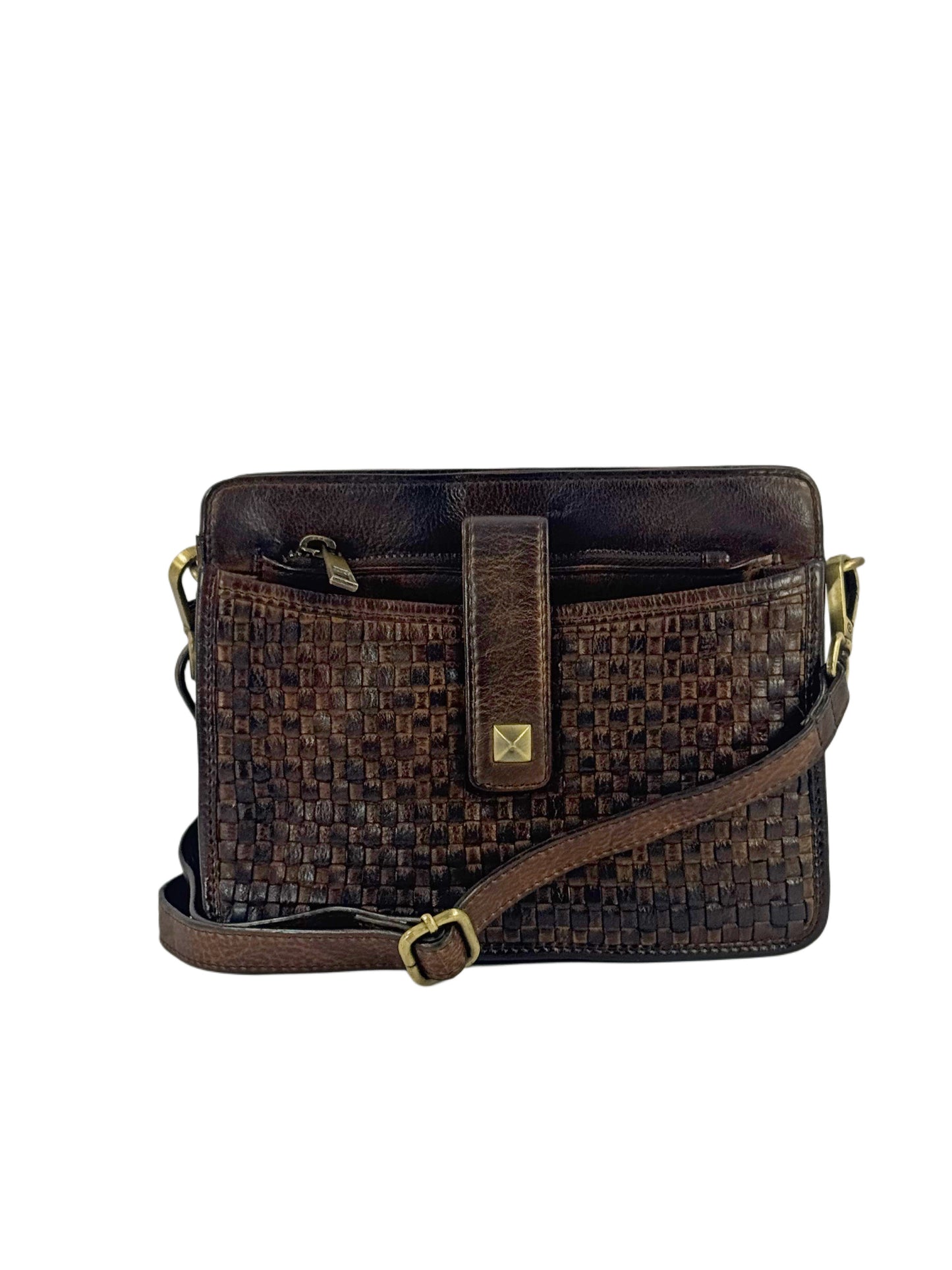 Borsetta pelle Tina pelle lavata frontale intrecciato testa di moro misure 20x16x6 cm