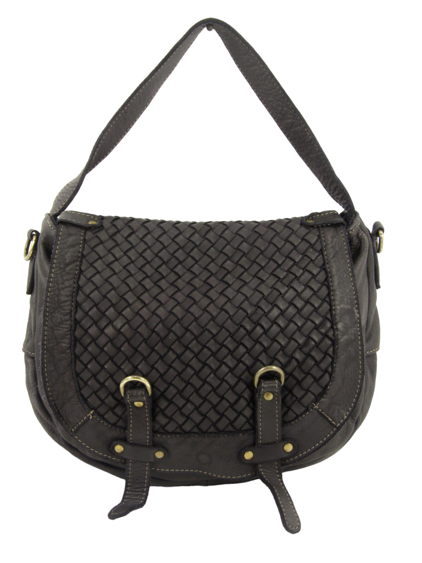 Postina in pelle con pattina intrecciata MH