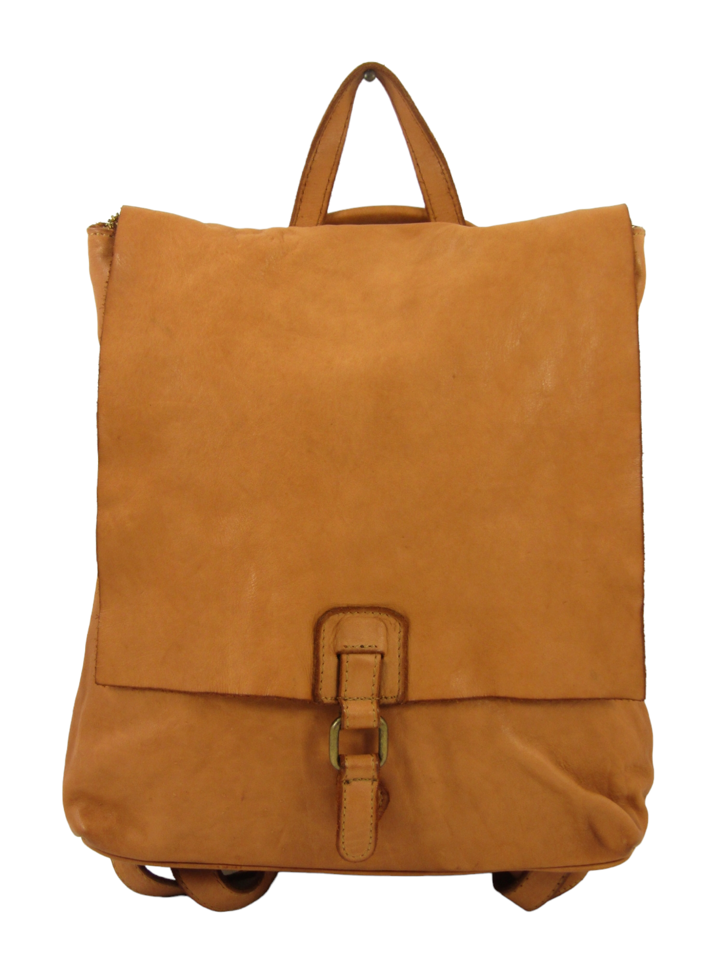 Zaino in pelle lavata chiuo da pattina e zip