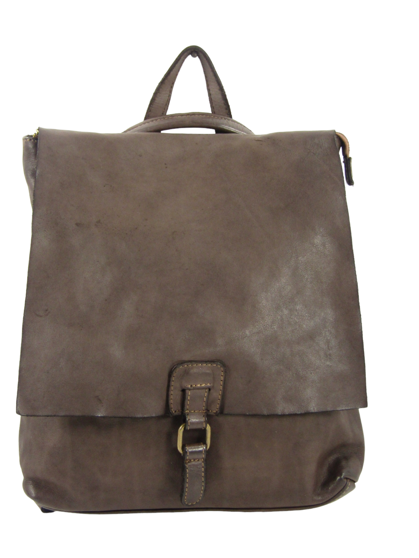 Zaino in pelle lavata chiuo da pattina e zip