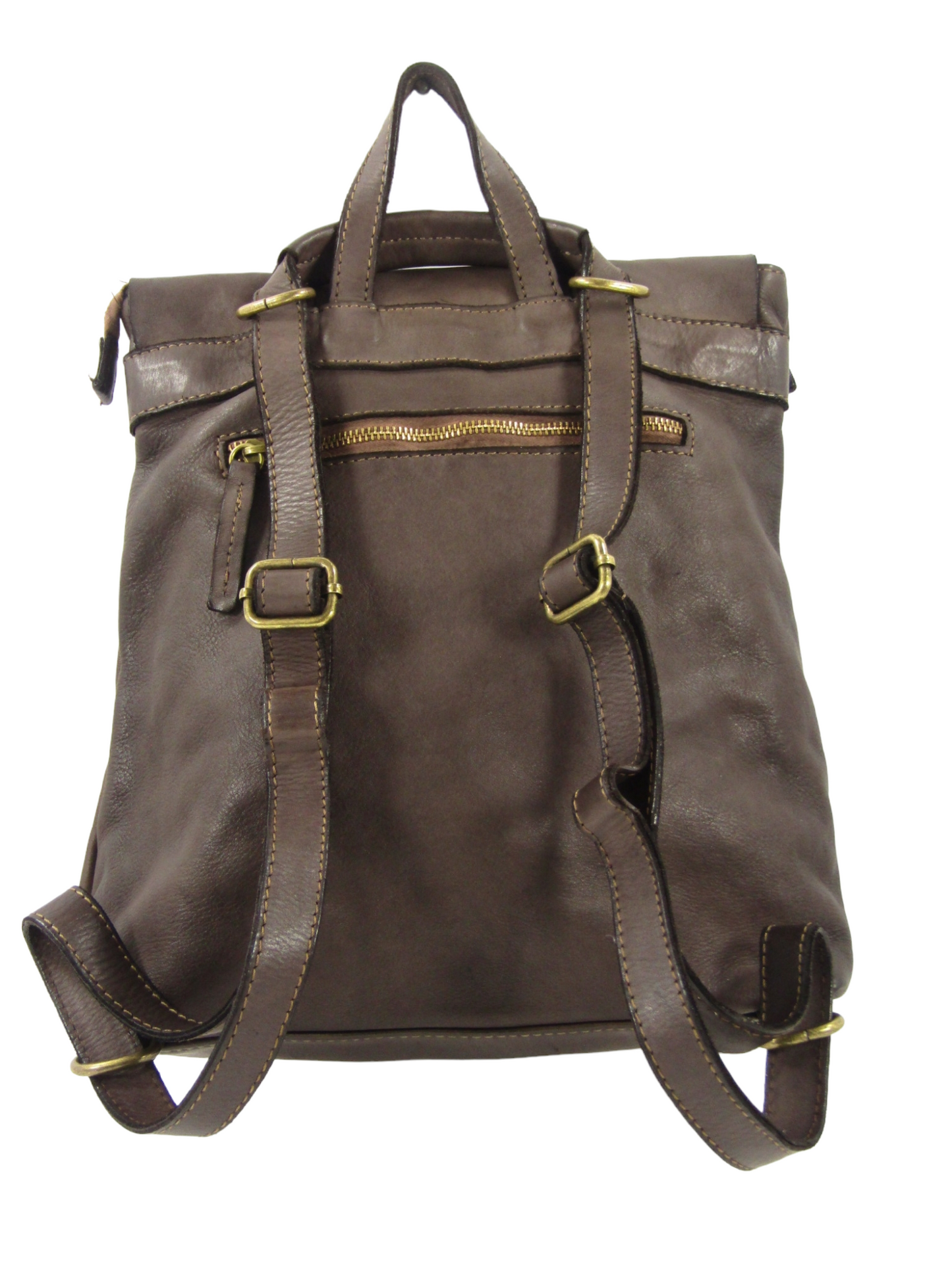 Zaino in pelle lavata chiuo da pattina e zip