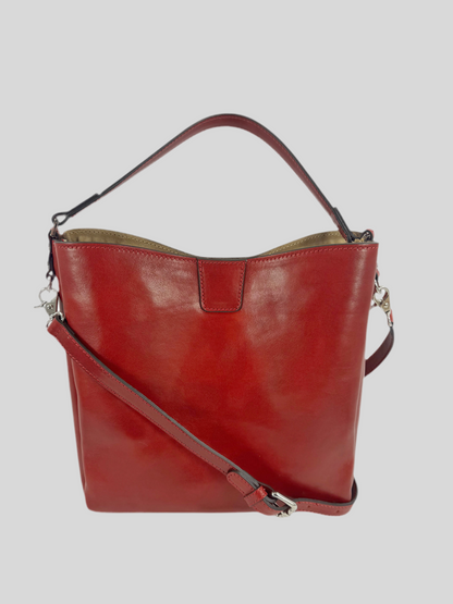 Borsa in cuoio con pochette