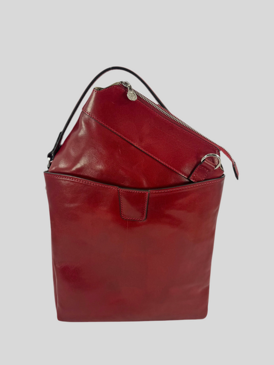 Borsa in cuoio con pochette