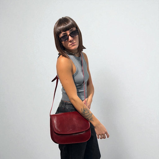 Messenger bag in cuoio conciato al vegetale - Mahzel