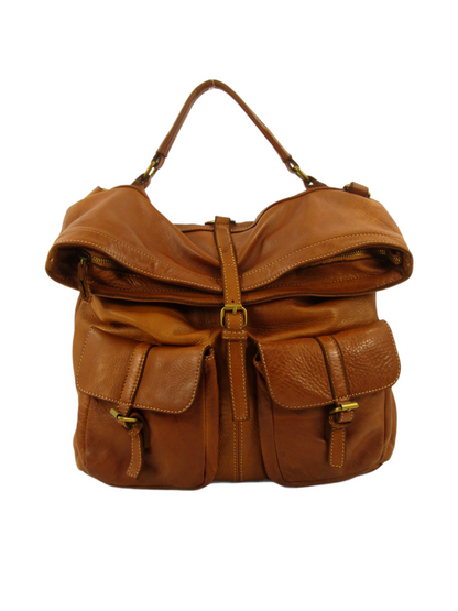 borsa mahzel, multifunzione costuita in maniera artigianale, fatta per durare, colore marrone